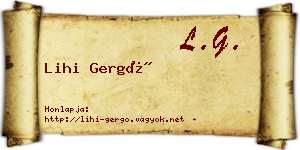 Lihi Gergő névjegykártya